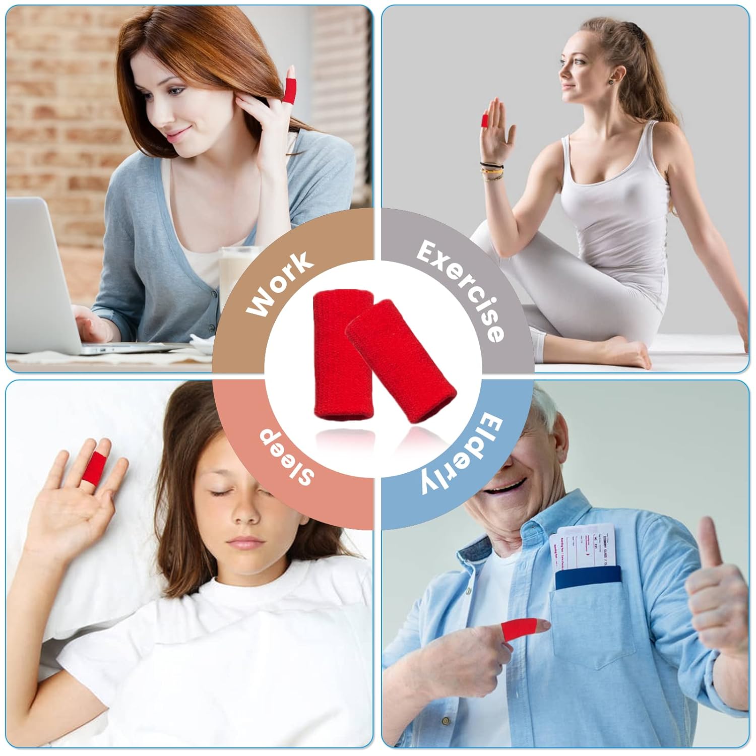 10 fundas de compresión para dedos, protectores de manga para los dedos, soporte para el pulgar para el dedo gatillo, artritis, hinchazón,
