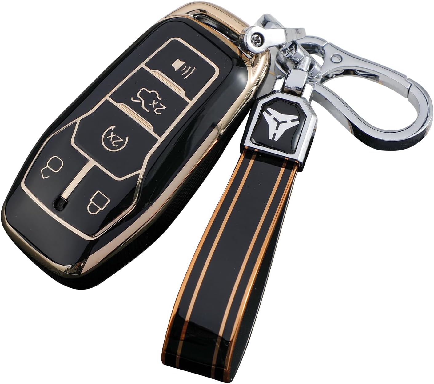 T&T GADGETS Funda para llavero Ford con llavero compatible con Ford Fusion Edge Mustang F150 F250 F350 F450 F550 Explorer