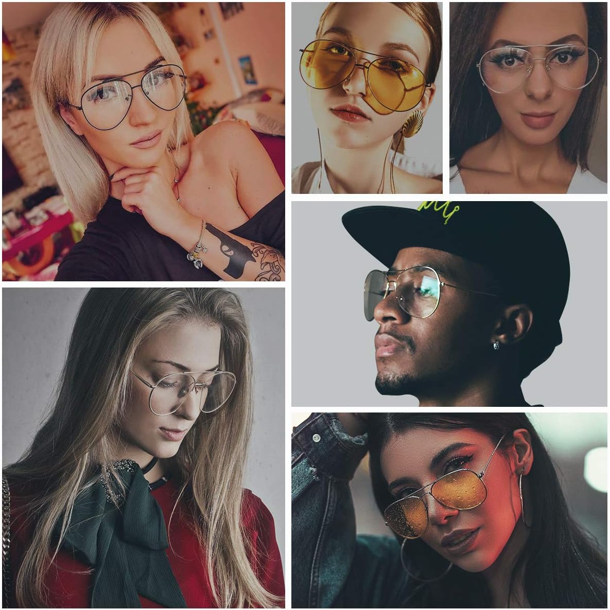Cyxus Gafas de aviador elegantes con bloqueo de luz azul, gafas de computadora, antifatiga ocular, marco de metal