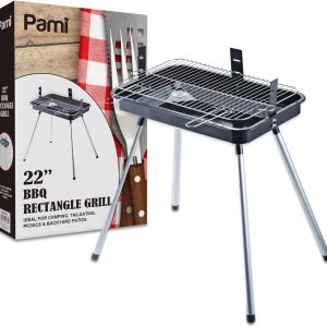 PAMI Parrilla portátil de carbón para barbacoa, parrilla mediana rectangular de 22 pulgadas para patio, patio, campamento, portón trasero y pícnics, PAMI Parrilla portátil de carbón para barbacoa, parrilla mediana rectangular de 22 pulgadas para patio, patio, campamento, portón trasero y pícnics,