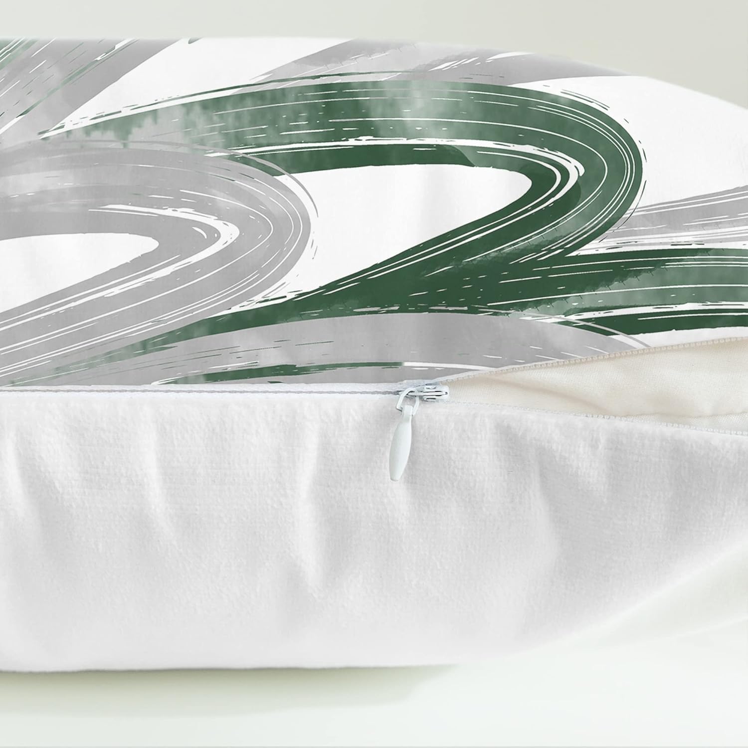 CaliTime Juego de 2 fundas de almohada decorativas de vellón de dos tonos con plumas abstractas para sofá, cama, decoración de casa rural, 20 x 20
