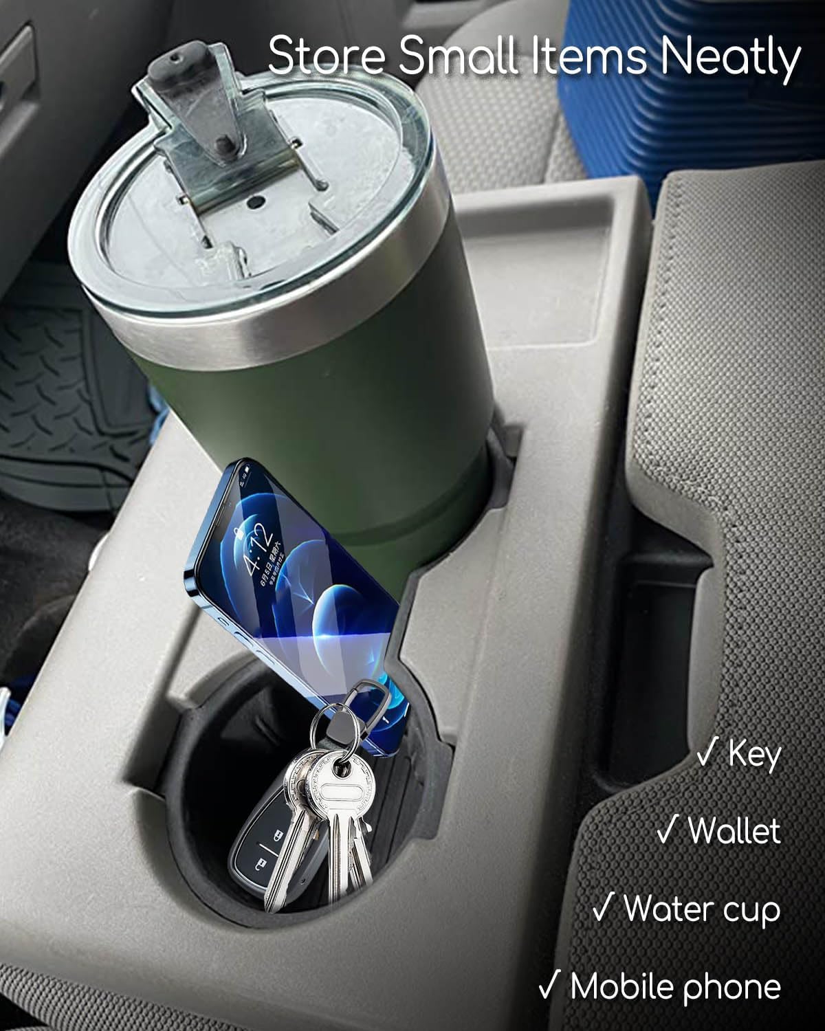 Insertos para portavasos de goma para consola de automóvil con capacidad para 2 tazas, apto para Ford F-150 XLT XL Lariat solo 2015-2017, apto para