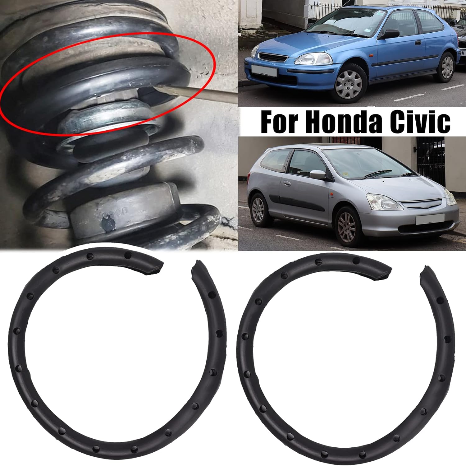 Silenciador universal de muelle helicoidal, funda de goma, suspensión delantera trasera, inferior, reductor de ruido, protector para automóvil, SUV,