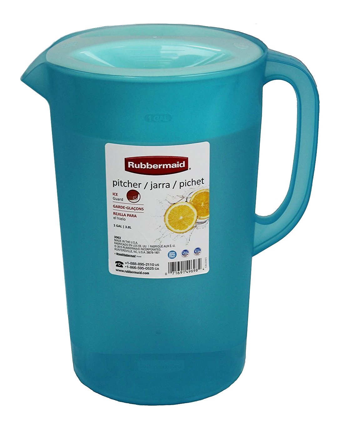 Rubbermaid Jarra de edición limitada apta para lavavajillas, 1 unidad (paquete de 1), color azul