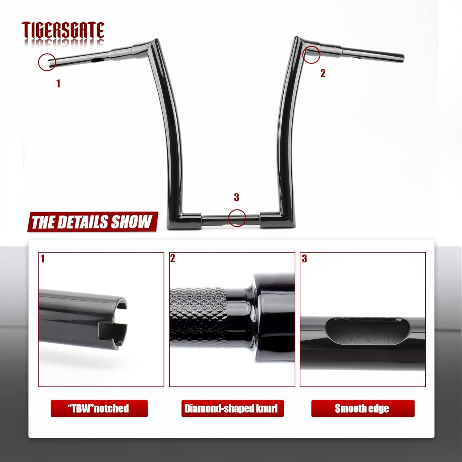 Perchas Fat Ape de 1.5 pulgadas, color negro brillante, 16 pulgadas, manubrio de fácil cableado para Harley 1996-2013 Road Glide y modelos Road King