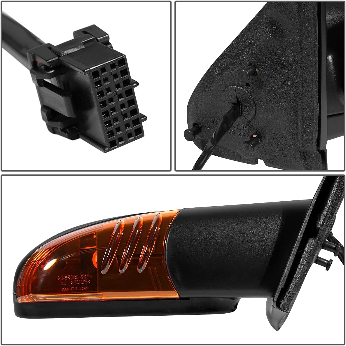 DNA Motoring OEM-MR-GM1321349 Espejo retrovisor derecho del lado del pasajero + calefactado + memoria con señal de giro compatible con