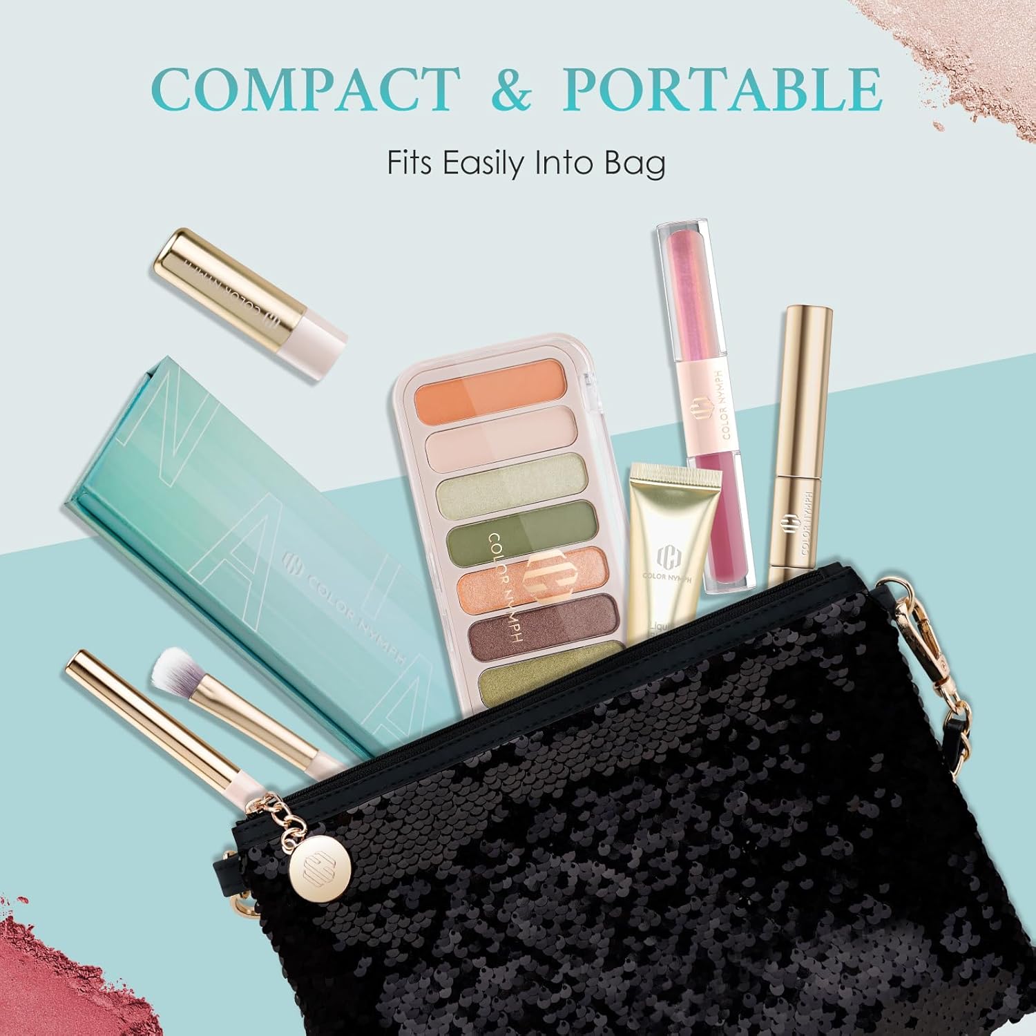 Color Nymph Paleta de contorno de sombra de ojos paleta de maquillaje facial para adolescentes principiantes juego de maquillaje incluido