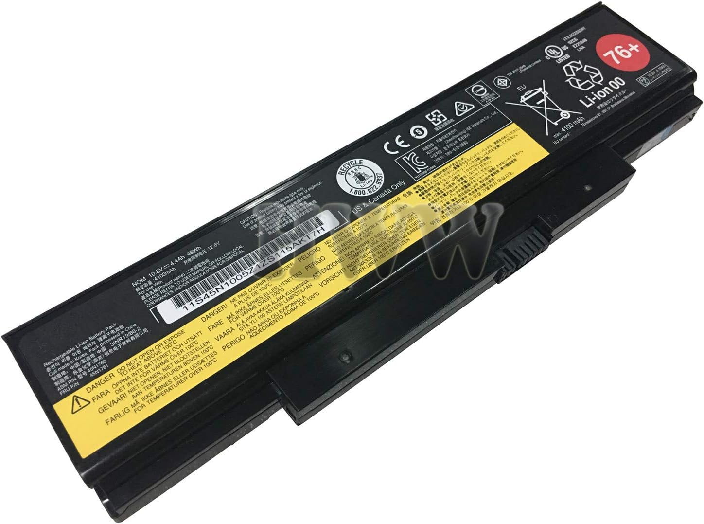 Nueva batería de 10.8V 48Wh 4.4Ah 45N1760 compatible con Lenovo ThinkPad E550 E555 E550C E560 E565 45N1761 45N1762 76+ Series