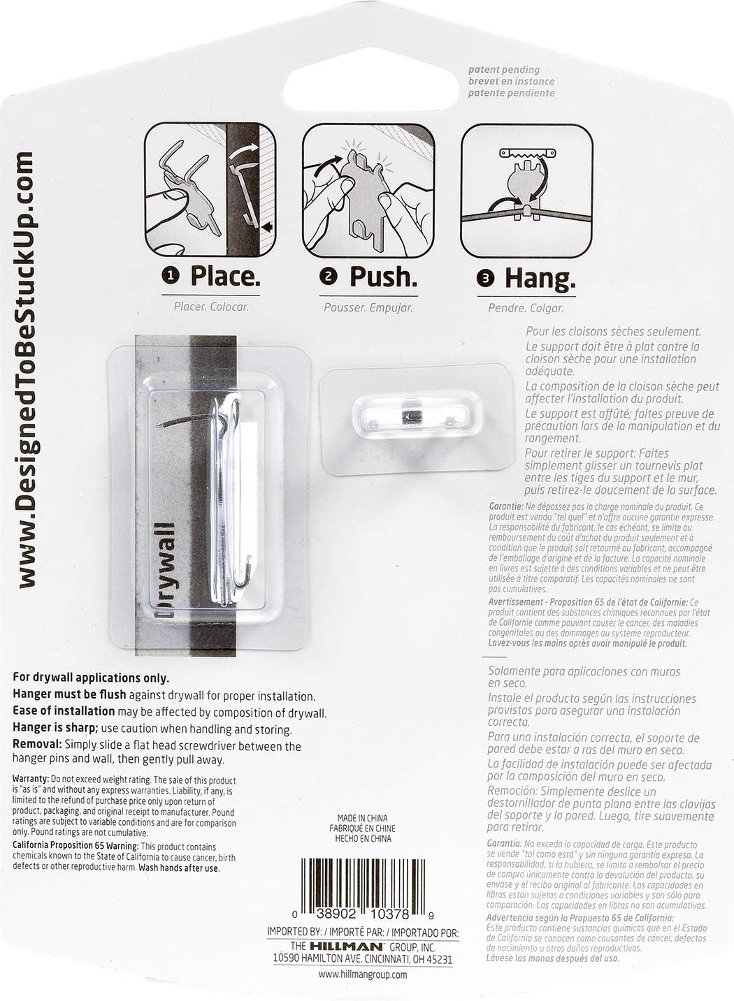 HIGH & MIGHTY 515315 – Perchas de pared fáciles de secar sin herramientas para obras de arte, fotos y espejos, soporta hasta 40 libras, paquete de