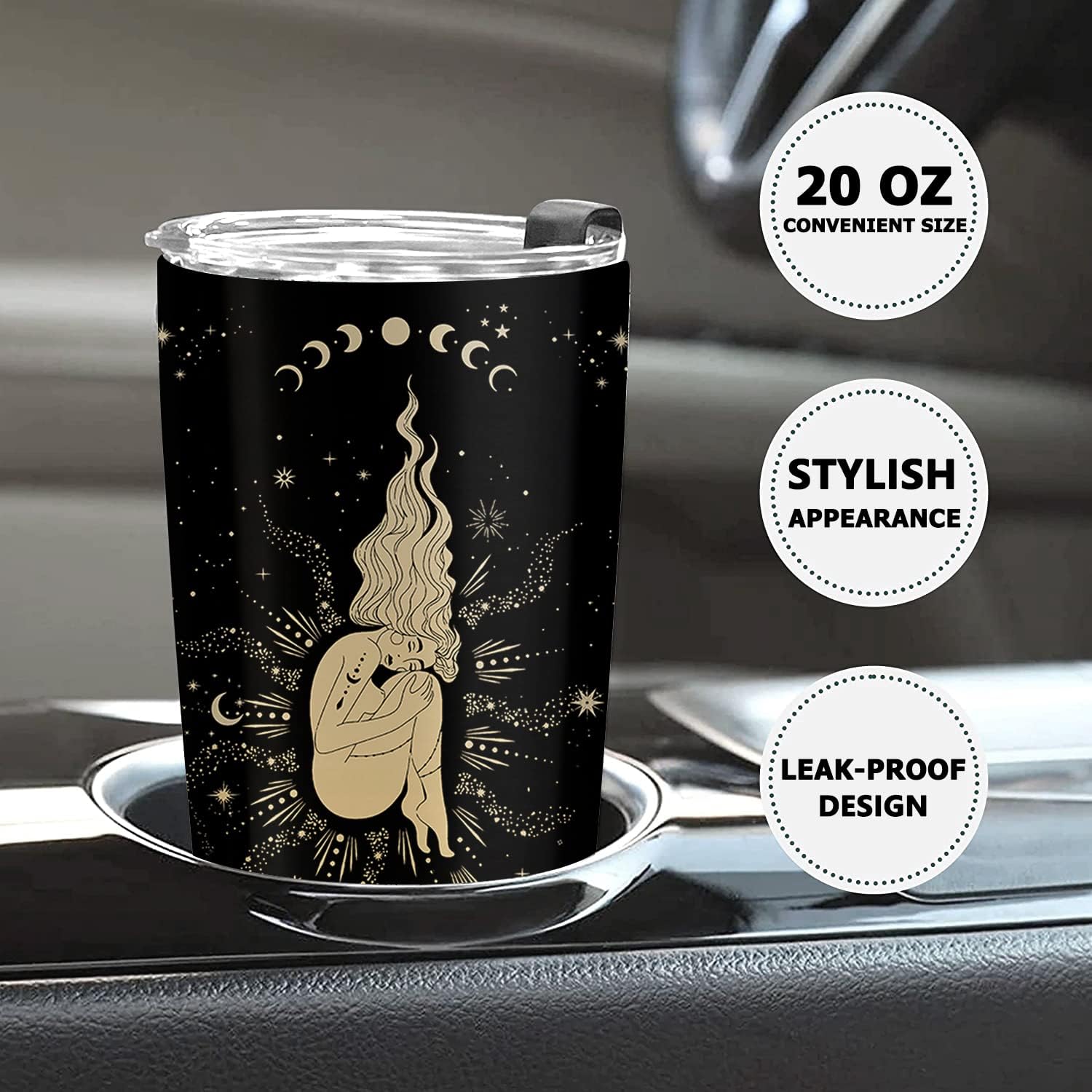 Regalos Virgo para mujer, vaso de Virgo, vaso del zodiaco de regalo Virgo, vaso de astrología de 20 onzas, regalo gótico de bruja, vaso de