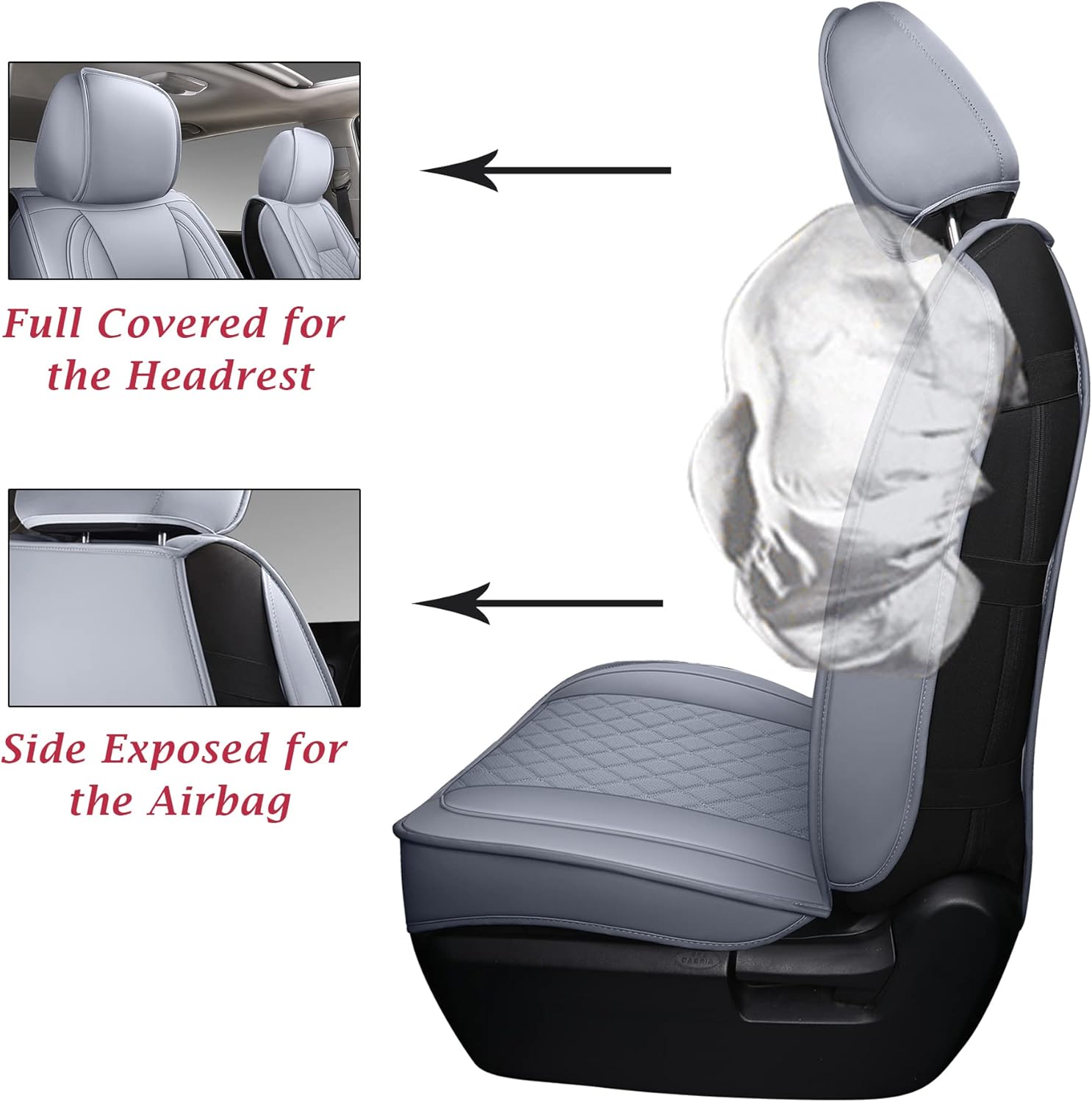Coverado Fundas de asiento para Toyota Tundra, fundas de asiento de cuero compatibles con Toyota Tundra CrewCrewmaxExtendedDouble Cab 2007-2021,