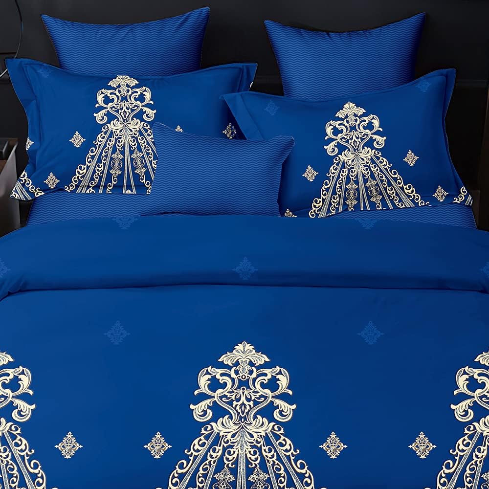 Shatex Juego de edredón azul tamaño individual XL, ropa de cama de 2 piezas para todas las estaciones, ultra suave, 100% microfibra de poliéster,