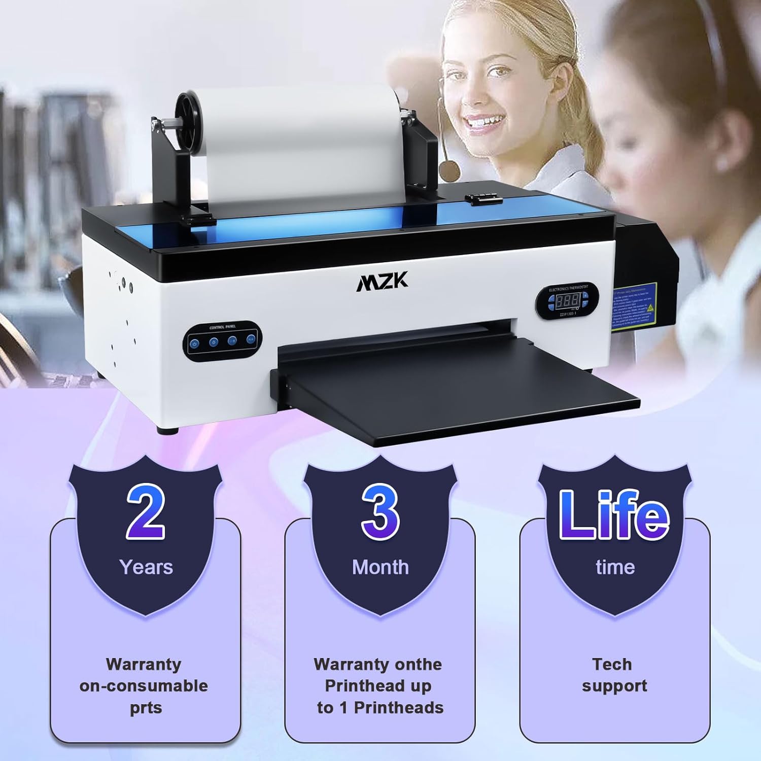 Juego de impresora de transferencia DTF con alimentador de rollo, máquina de impresora DTF A3 para diferentes telas y sudaderas, camisetas,