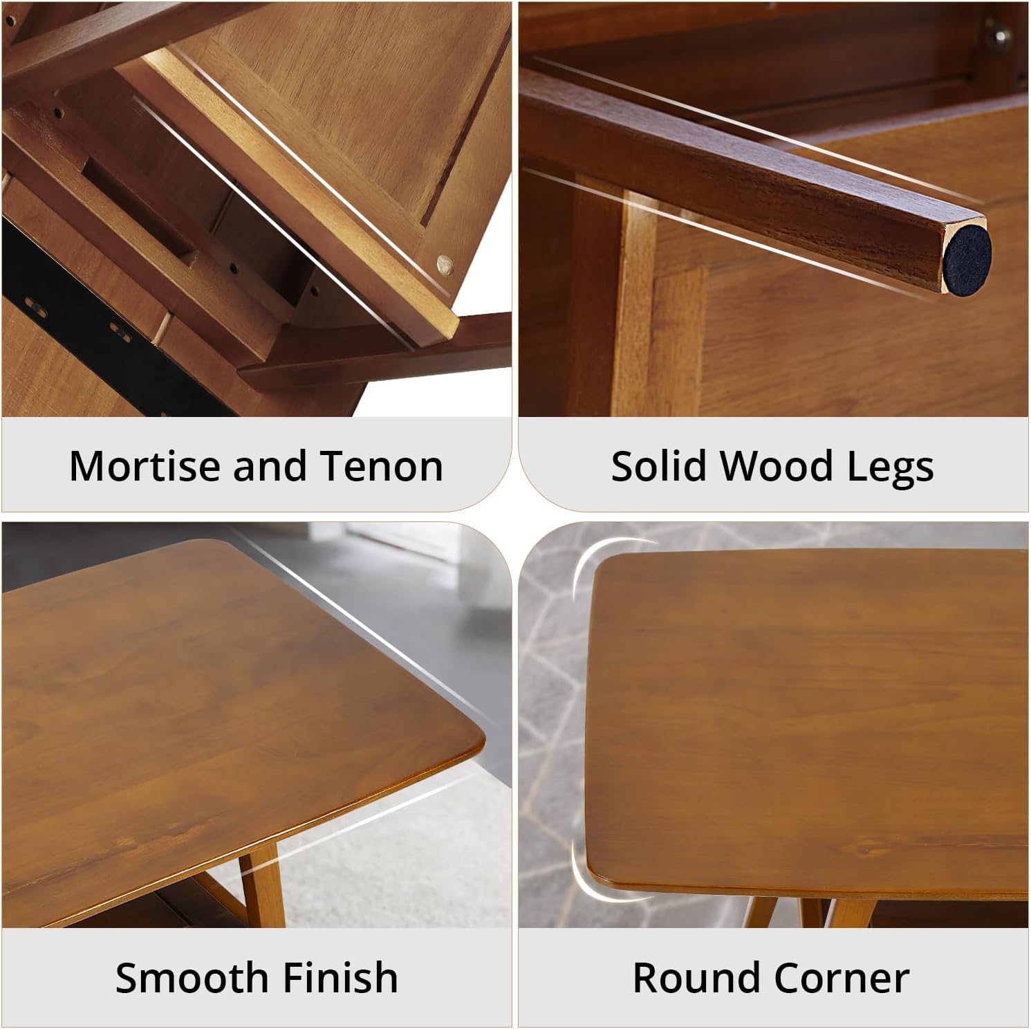 Mesa auxiliar, mesa de centro de madera de alta gama con estante de almacenamiento y mesa abierta, mesa auxiliar rectangular de 2 niveles para sala