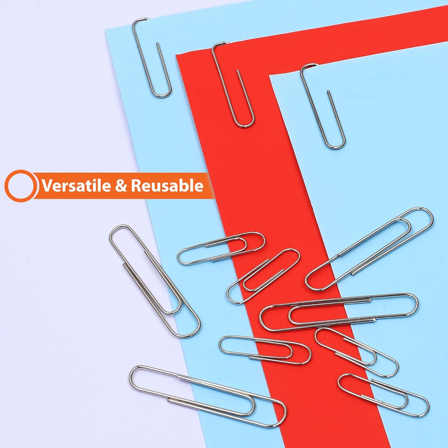 340 clips de papel y clips para carpetas de varios tamaños, clips grandes, medianos y pequeños, clips recubiertos de níquel, suministros de oficina
