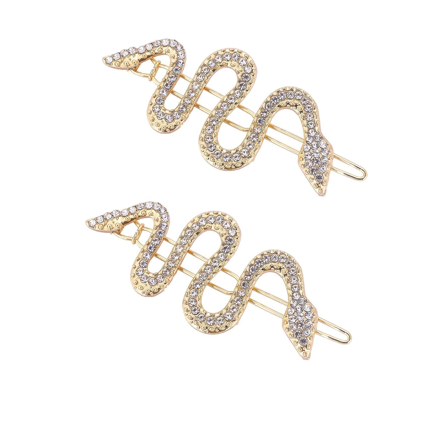 Juego de pinzas de metal para el pelo de serpiente de aleación con diamantes de imitación brillantes, accesorios de joyería para el cabello para