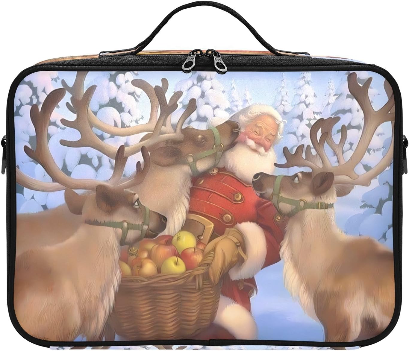 Zathe Santa Elk maquillaje de viaje portátil artículos de tocador cosméticos de apertura de viaje bolsa de maquillaje bolsa organizadora de