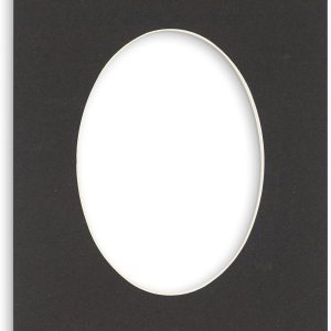 Tapete de 8 x 10 pulgadas, corte biselado para fotos de 5 x 7 pulgadas, apertura de tablero de fotos ovalado negro precortado, sin ácidos, mate para Tapete de 8 x 10 pulgadas, corte biselado para fotos de 5 x 7 pulgadas, apertura de tablero de fotos ovalado negro precortado, sin ácidos, mate para