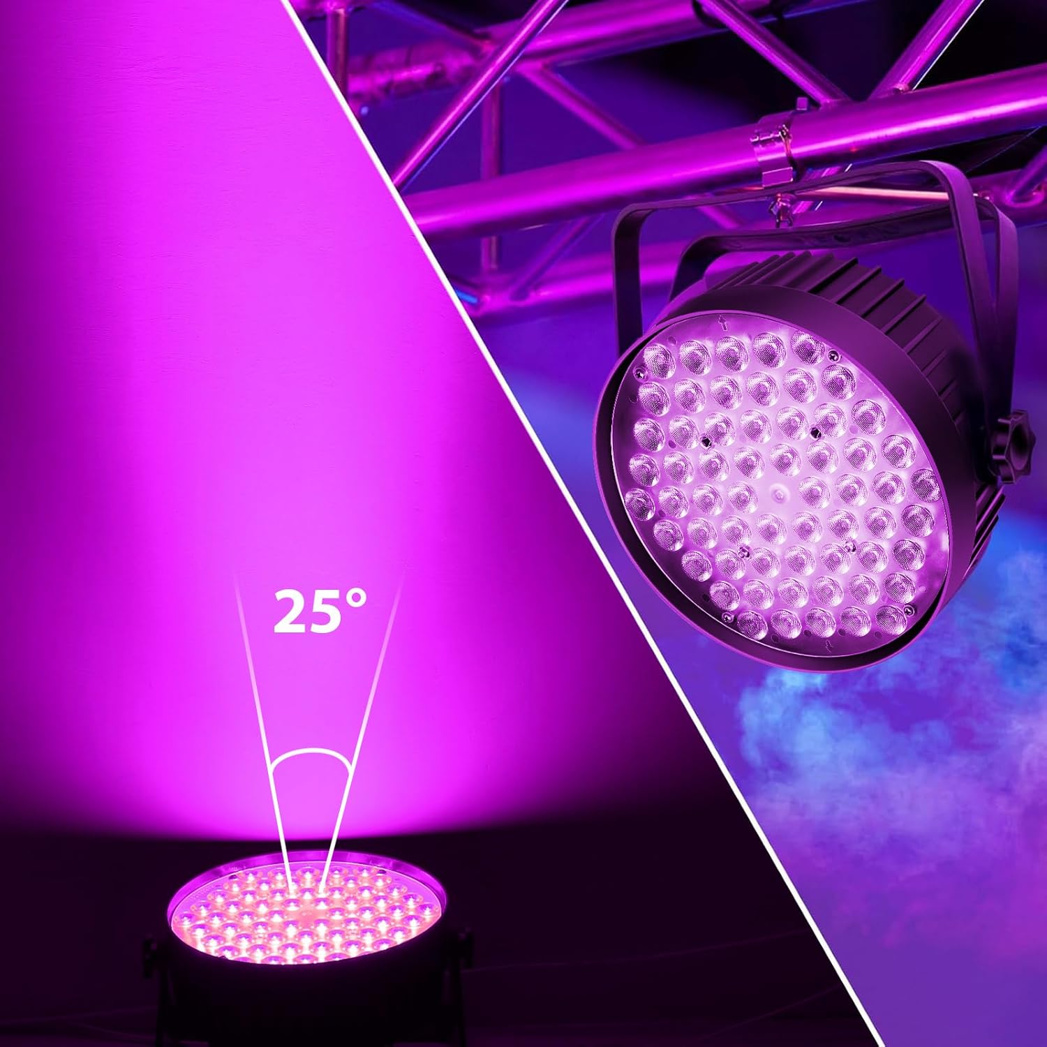 Luces de escenario, 60 luces LED par 90 W RGB luces de escenario activadas por sonido DJ iluminación de escenario para eventos, fiesta, boda,