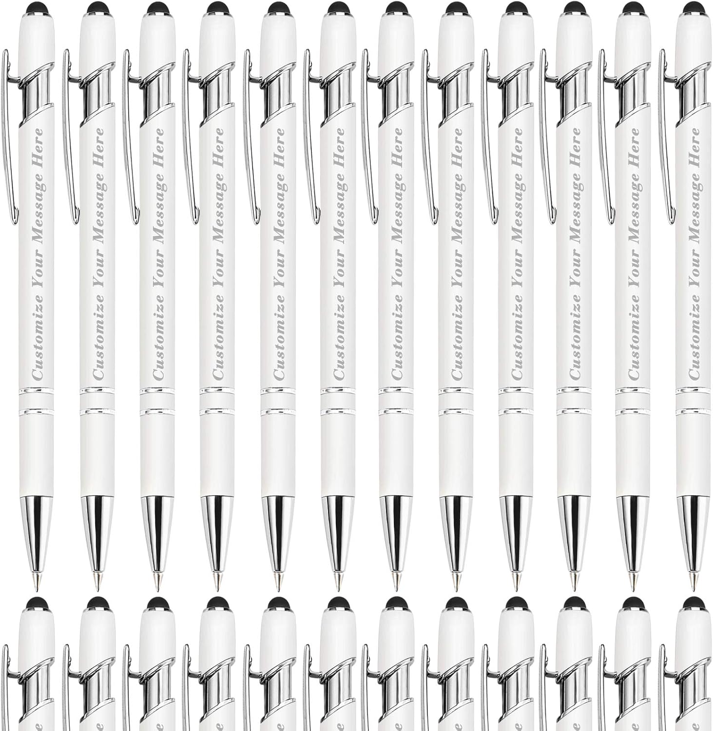 24 bolígrafos personalizados con lápiz, bolígrafos de grabado personalizado, impresos con tu logotipo o mensaje para Navidad, graduación y