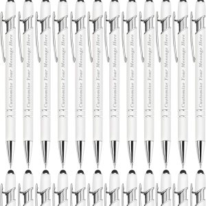 24 bolígrafos personalizados con lápiz, bolígrafos de grabado personalizado, impresos con tu logotipo o mensaje para Navidad, graduación y 24 bolígrafos personalizados con lápiz, bolígrafos de grabado personalizado, impresos con tu logotipo o mensaje para Navidad, graduación y
