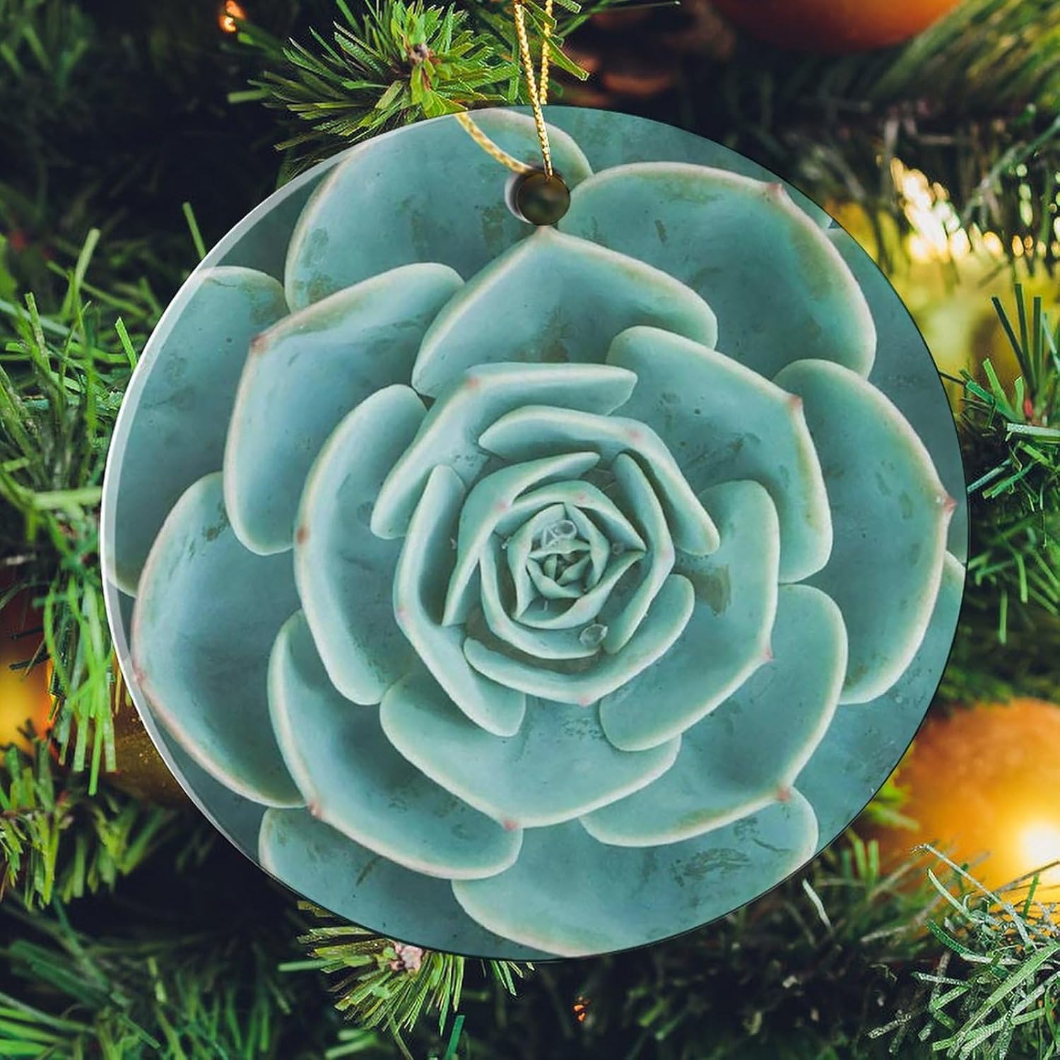 Adornos de Navidad 2023 de doble cara, decoración de cerámica para el hogar, decoración del hogar de cerámica de 2.8 pulgadas con caja, recuerdo