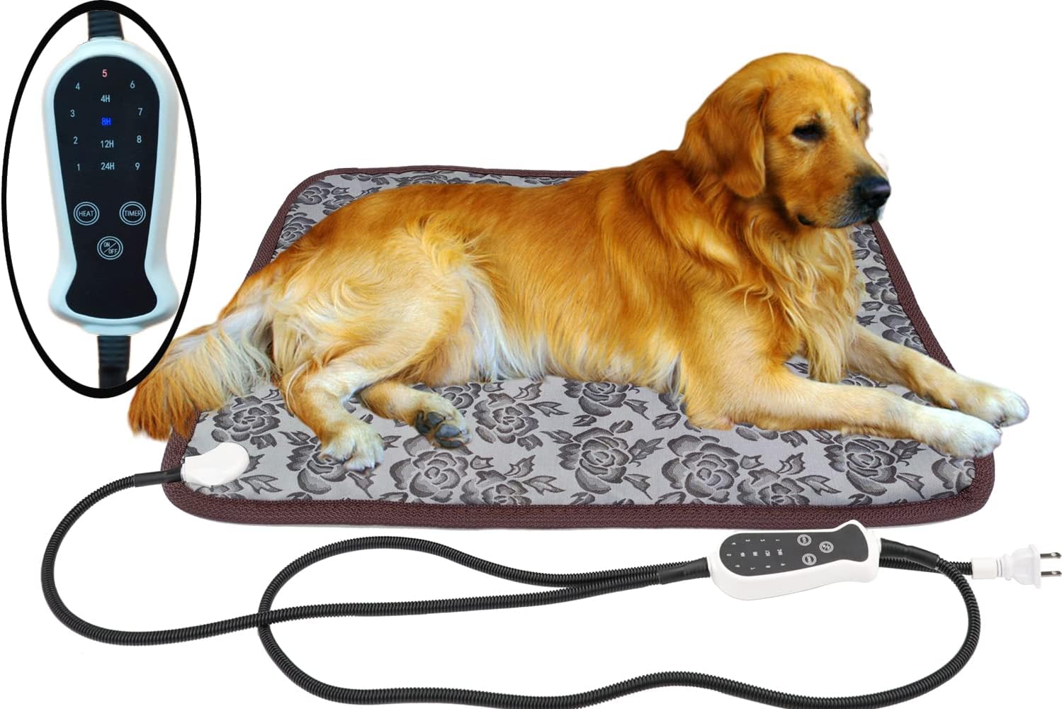 Almohadilla térmica para mascotas para perros grandes y gatos, almohadilla térmica para cama de perro, almohadilla térmica eléctrica para perros con