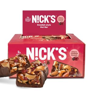 NICK’S – Barra de chocolate con cereza estilo sueco, snack keto de nueces para la escuela, deportes y actividades al aire libre, 0.07 onzas de NICK’S – Barra de chocolate con cereza estilo sueco, snack keto de nueces para la escuela, deportes y actividades al aire libre, 0.07 onzas de
