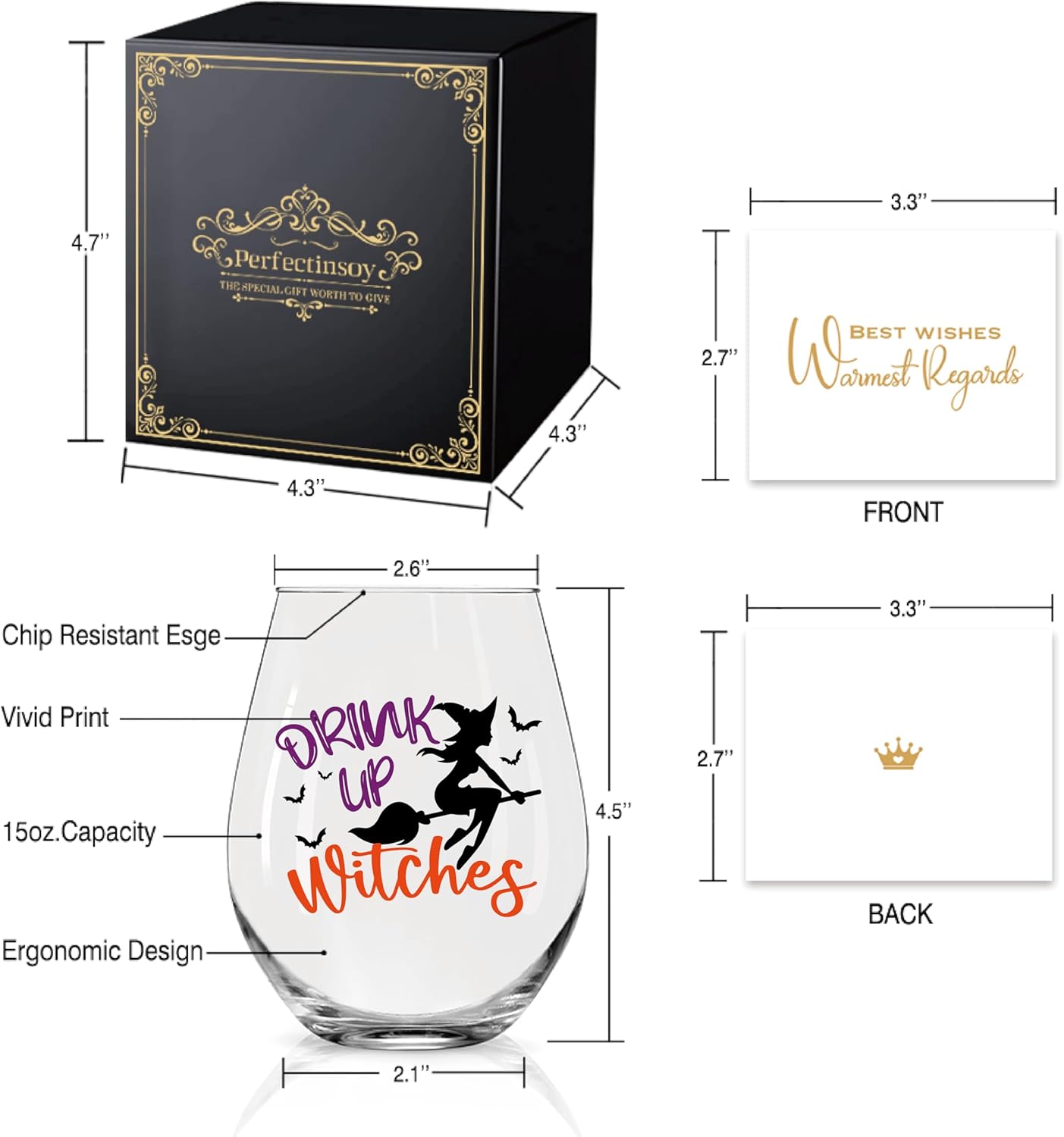 Divertida copa de vino de brujas, copa de vino divertida de Halloween, regalo divertido de Halloween para él, ella, mamá, esposa, jefe, hermana,