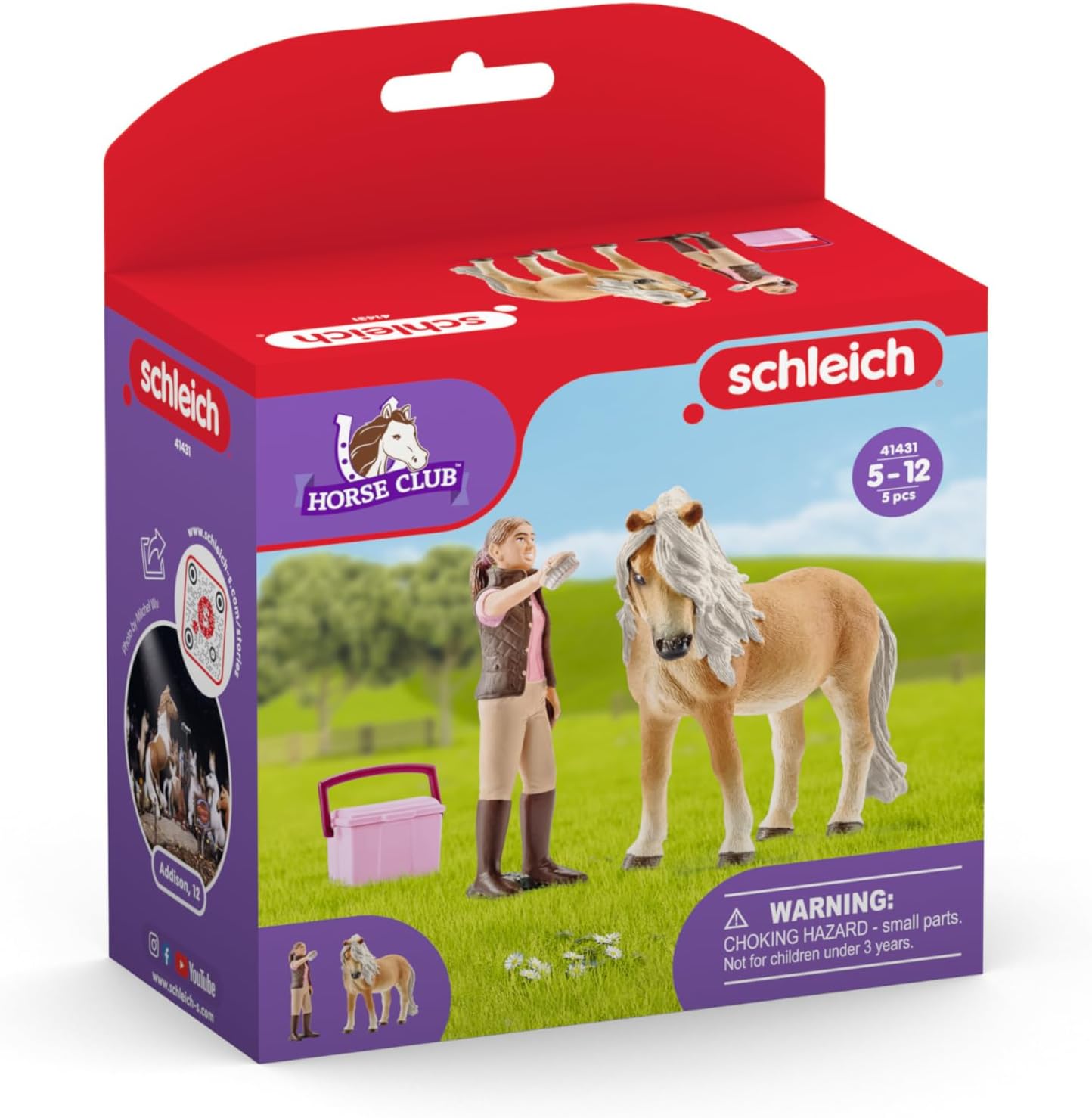 Schleich Horse Club Horse Toy para niñas y niños a partir de 5 años, novio con pony islandés
