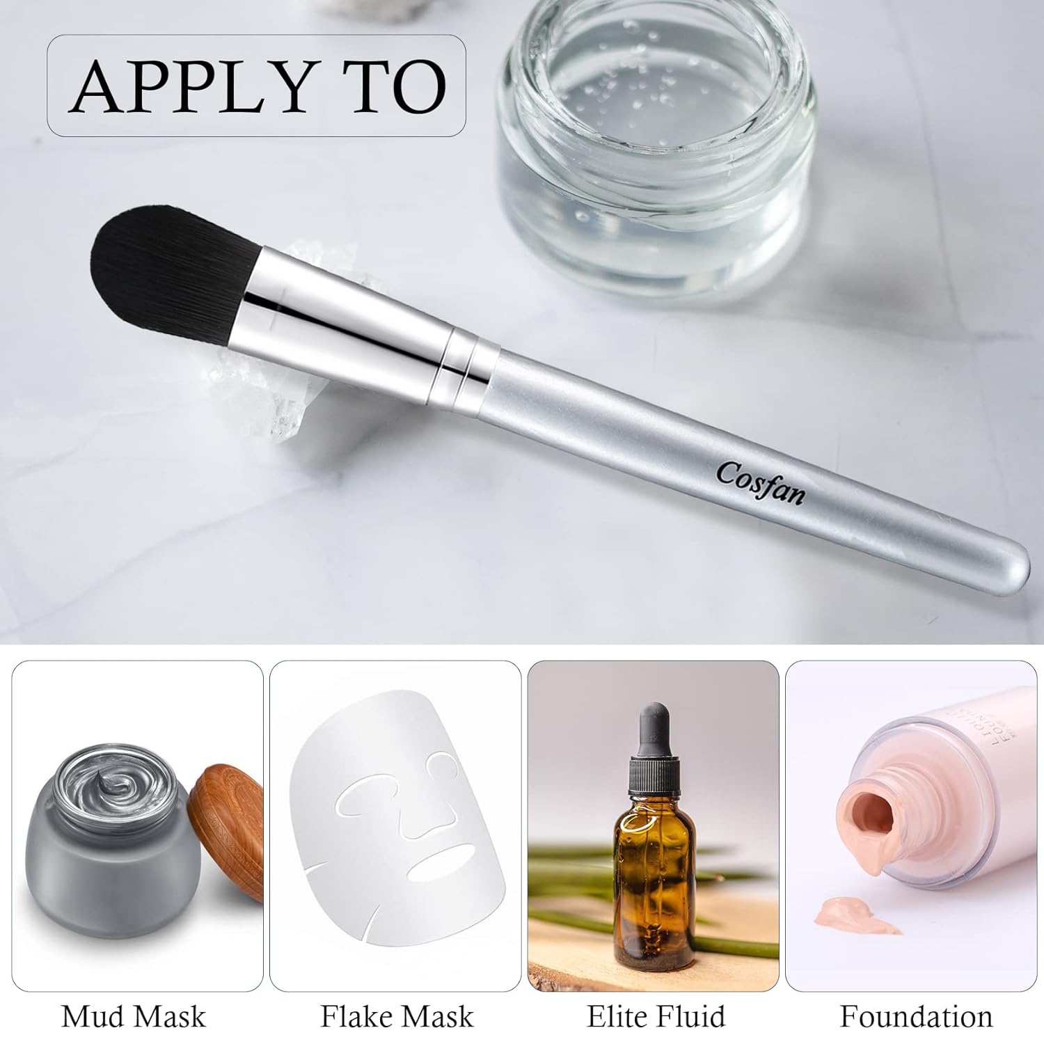 Paquete de 3 cepillos para mascarilla, cepillo de máscara facial, brochas de maquillaje de base de cerdas sintéticas para barro, suero, cáscara,