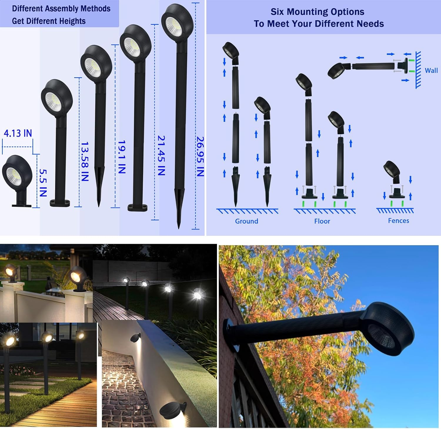 Luces solares para caminos al aire libre, 300 lúmenes, 32 LED con 3 modos regulables, encendidoapagado automático, hasta 12 horas en forma de L luz