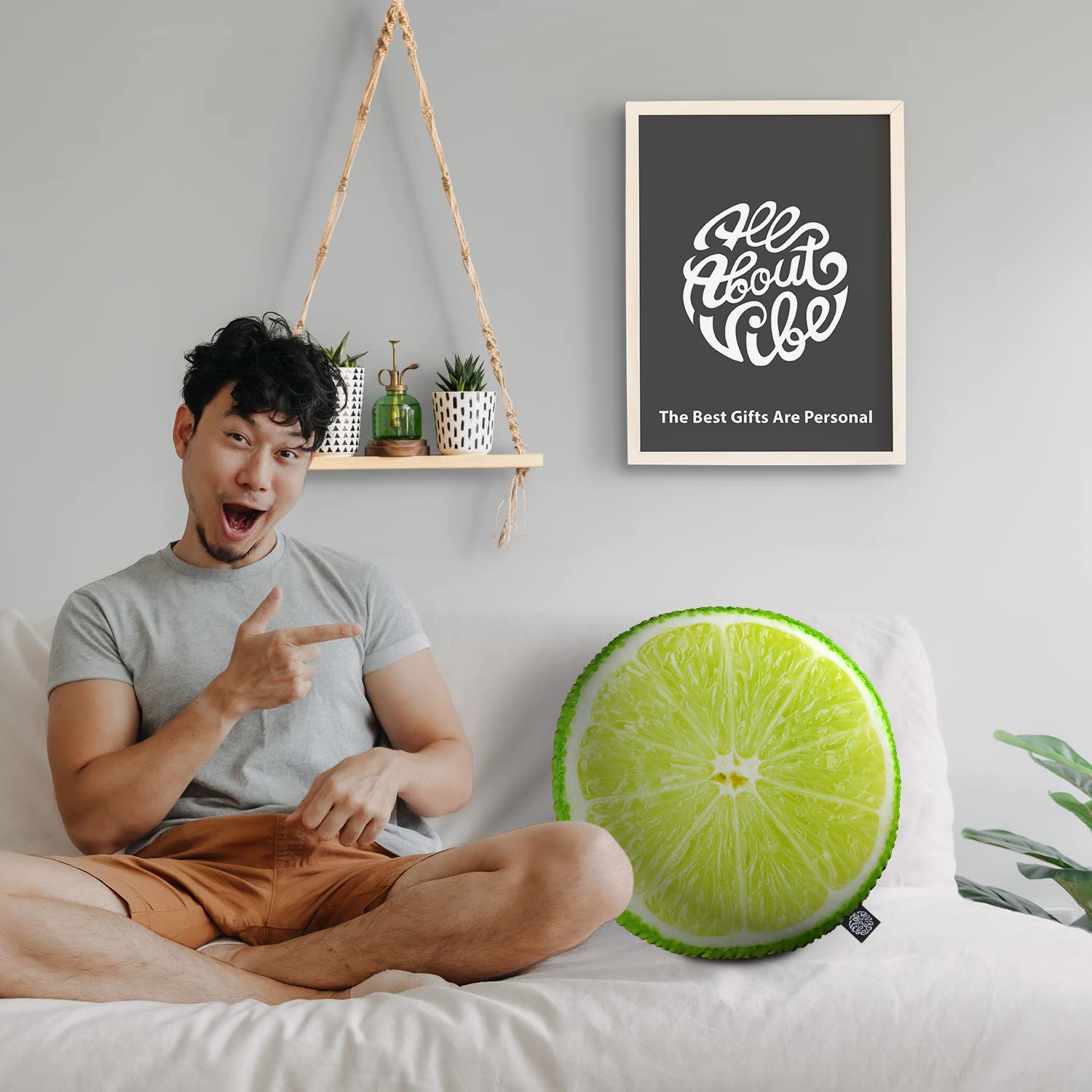 3D Lime Cut in Half Custom Pillow, Realistic Cut Lime Fruit Pillow, Lime Personalized Pillow, Lime Stuffed Fruit Customized Pillow, Fruit Throw