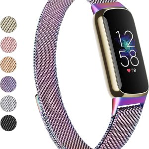 Correa de metal compatible con Fitbit Luxe Bands, correa de repuesto ajustable de malla de acero inoxidable para Fitbit LuxeLuxe Special Edition Correa de metal compatible con Fitbit Luxe Bands, correa de repuesto ajustable de malla de acero inoxidable para Fitbit LuxeLuxe Special Edition