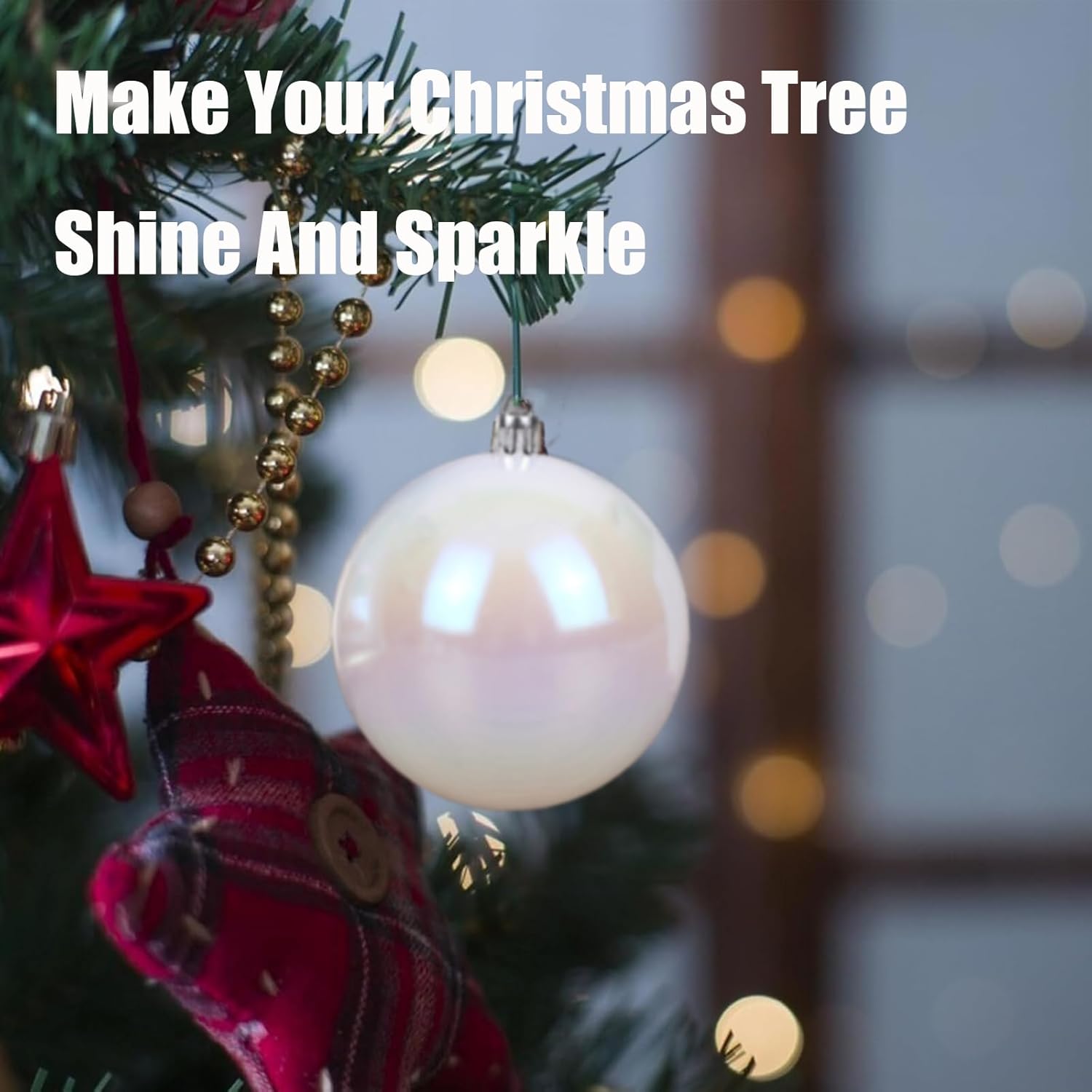24 bolas de adornos iridiscentes de Navidad, adornos de plástico transparente para árbol de Navidad, adornos de plástico iridiscentes para fiestas