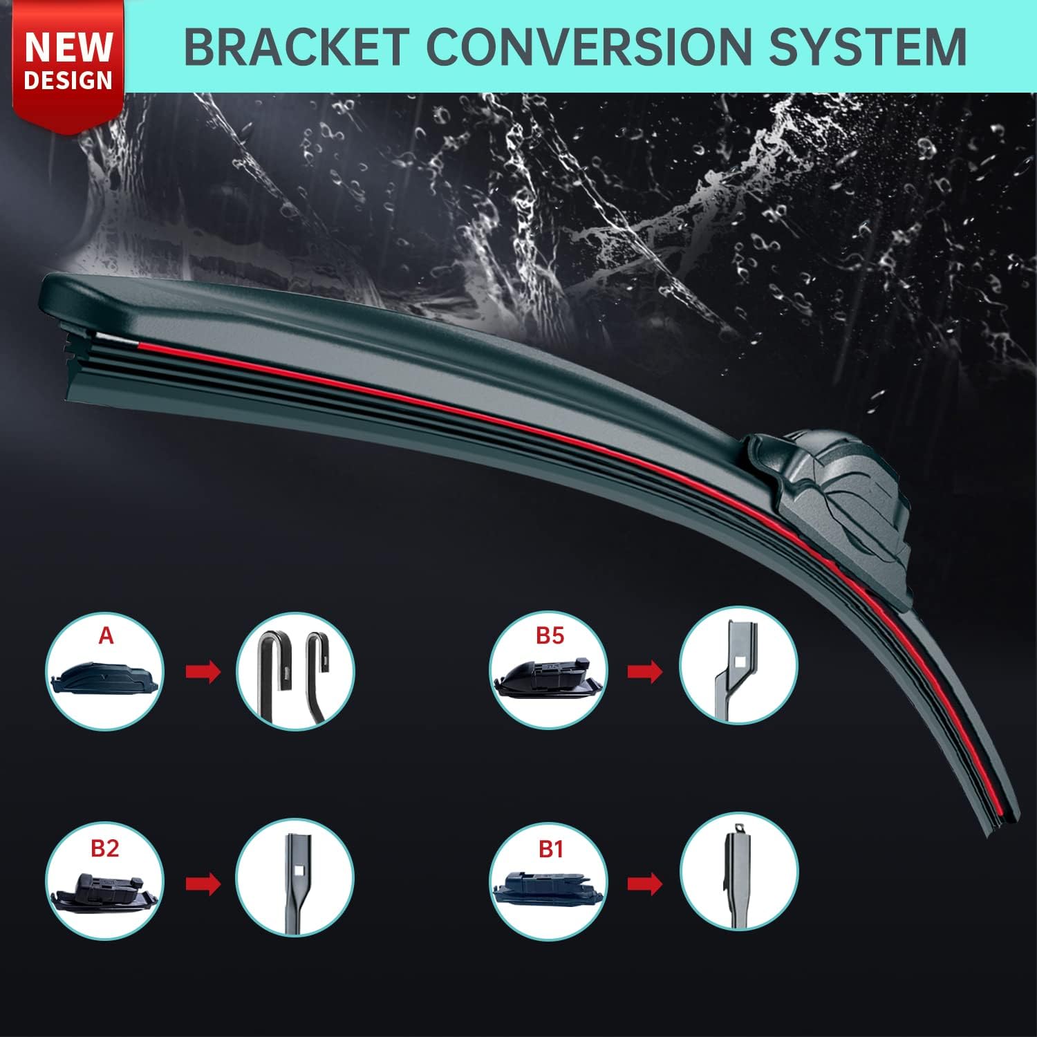Escobillas para limpiaparabrisas de 16 + 16 pulgadas, repelente al agua, paquete combinado 1 para 5 unidades para Ford, Toyota, Honda, GMC Sierra,