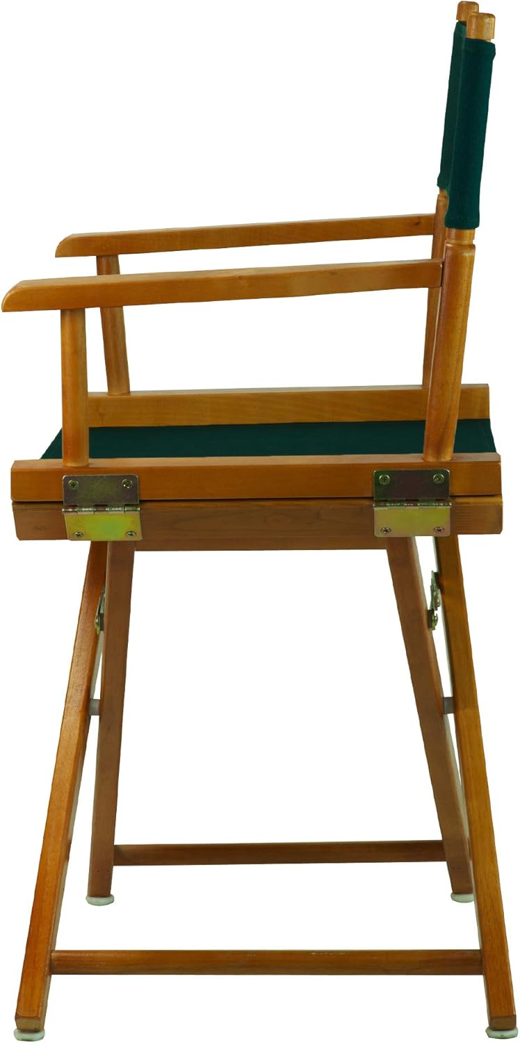 Casual Home – Silla de director de 18 in, marco de roble miel, con lona color verde cazador, altura clásica