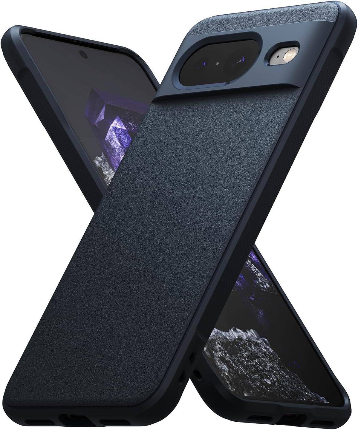 Ringke Onyx – Funda compatible con Google Pixel 8 Navy + Glass compatible con Google Pixel 8