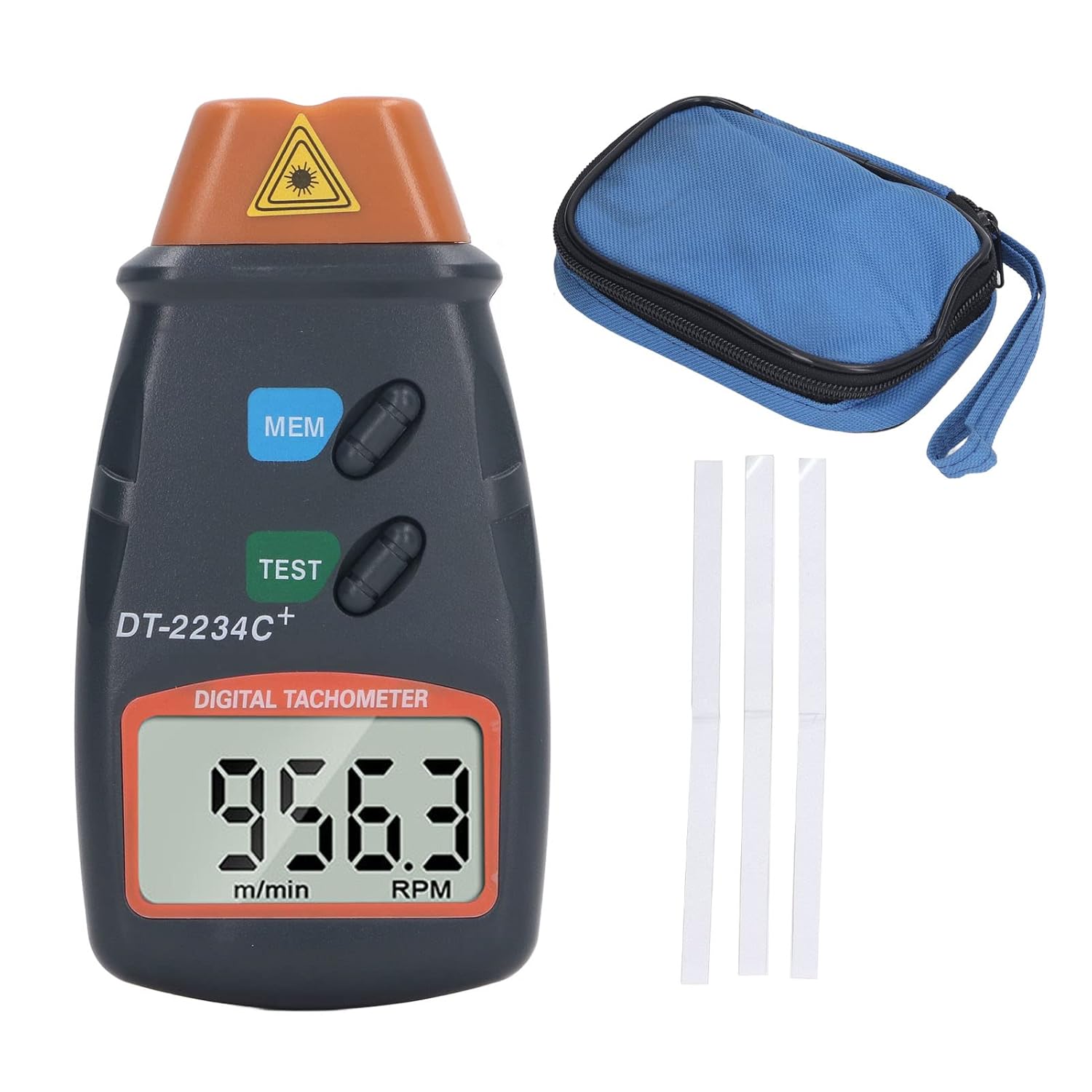 Fydun Digital Tachometer Photo Non Contact Tach Meter Measurement Tool with Data Logging, Data Hold, Max Min AVG for Lathe RPM