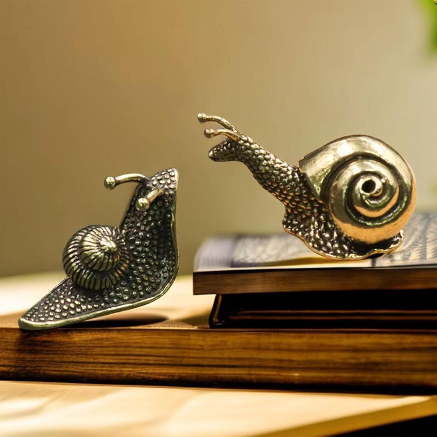 3 figuras de caracol de latón, mini escultura de caracol de cobre puro retro, decoración de estatua de caracol de cobre puro, estanque al aire