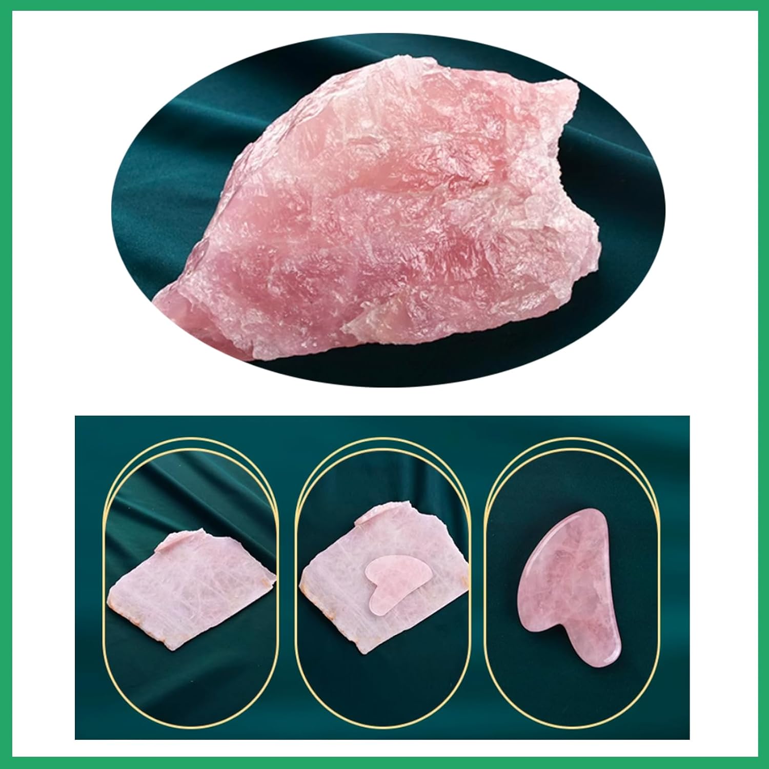 Gua Sha Jade Stone Gua Sha Herramienta de masaje, herramienta Guasha para masaje de piel facial y corporal. Herramientas para acupuntura de spa,