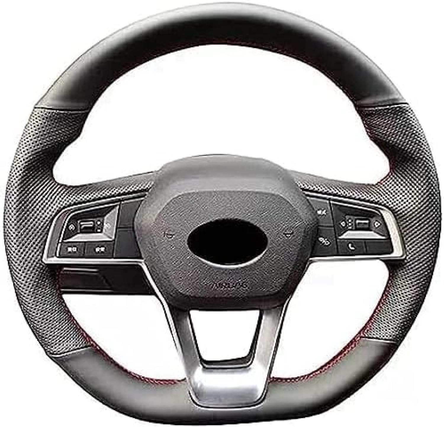 WouND Funda para volante de automóvil, para BYD Song Plus Dmi Qin Pro Max Yuan Tang HAN EV 2015-2023, línea roja, transpirable, antideslizante,