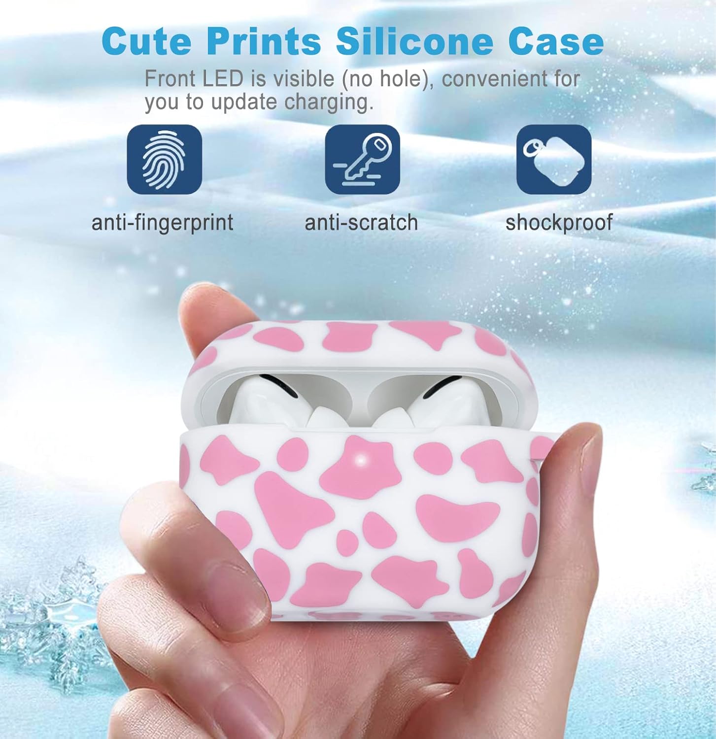 Funda para Airpods Pro de silicona suave 2019, funda para YOMPLOW funda flexible para Apple AirPod Pro, funda de carga con bonito estampado floral,