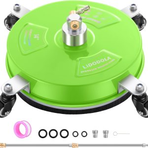 PWS14G – Limpiador de superficies de hidrolavadora de 14 pulgadas con 4 ruedas, limpiador de superficies de acero inoxidable verde recubierto para PWS14G – Limpiador de superficies de hidrolavadora de 14 pulgadas con 4 ruedas, limpiador de superficies de acero inoxidable verde recubierto para