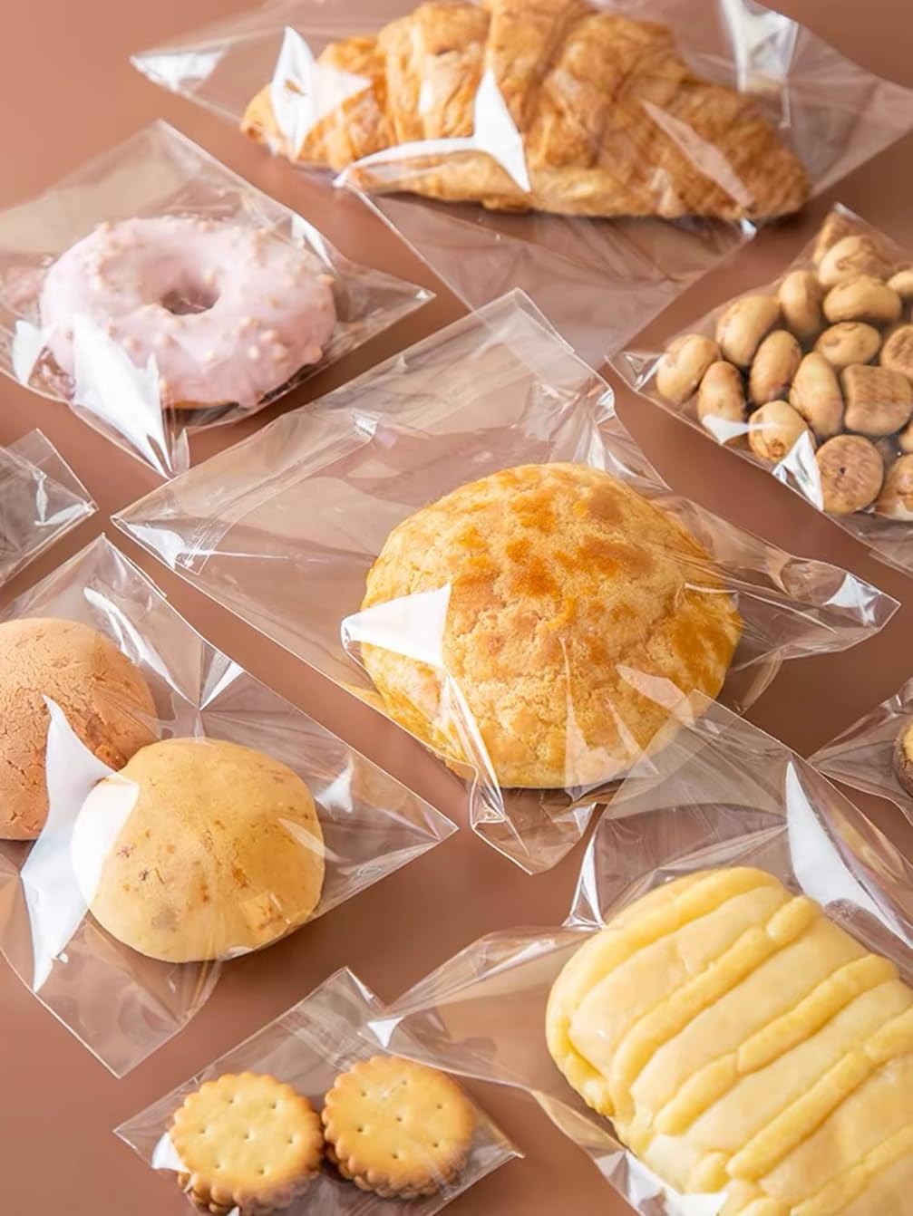 Bolsas de celofán transparentes resellables para panadería, velas, jabón, galletas (4 x 6 pulgadas, 100 unidades)