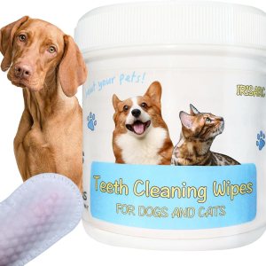 Irisarc 50 toallitas de limpieza de dientes de mascotas para perros, toallitas para el cuidado dental del perro, quita la placa y limpia los dientes Irisarc 50 toallitas de limpieza de dientes de mascotas para perros, toallitas para el cuidado dental del perro, quita la placa y limpia los dientes