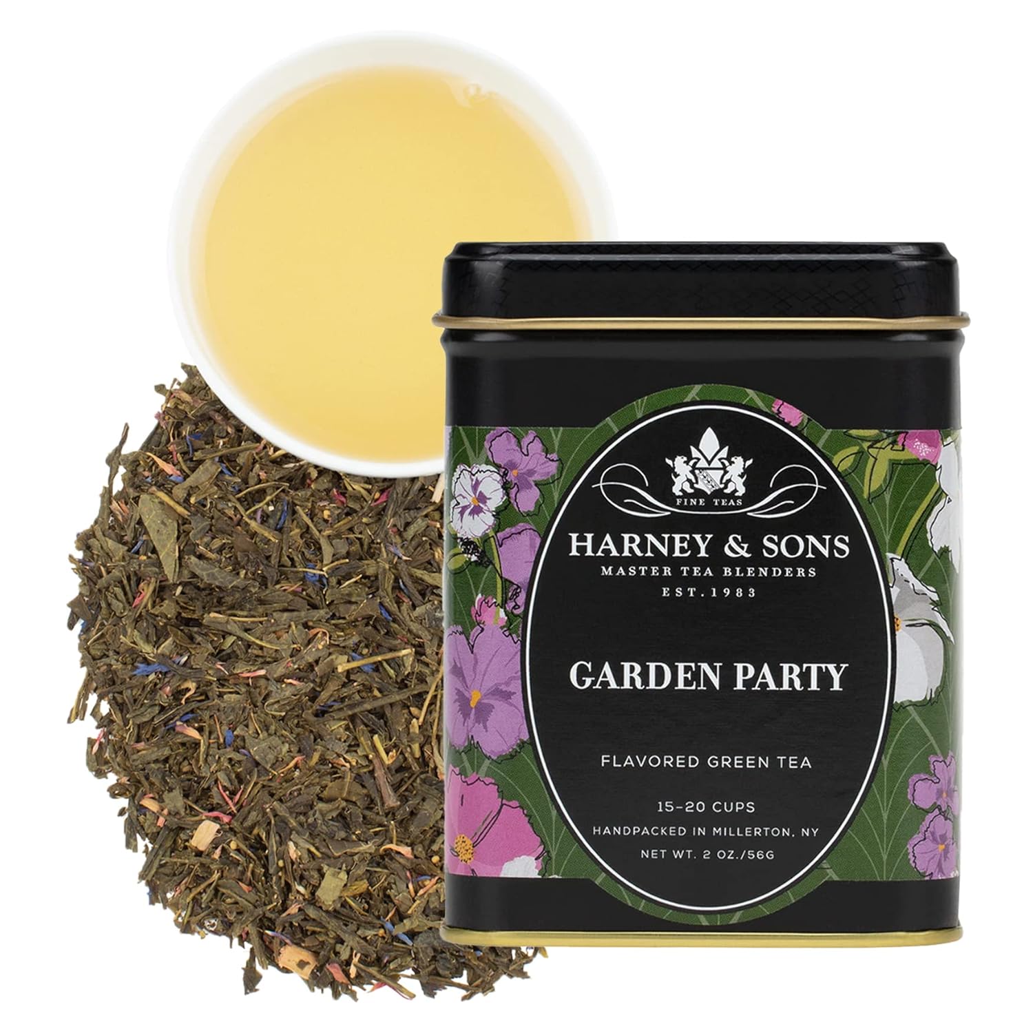 Harney & Sons Té de fiesta en el jardín, té suelto en lata de 2 onzas