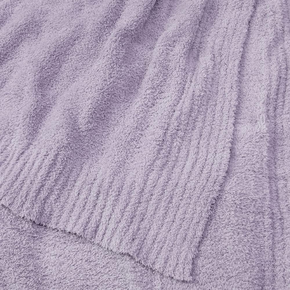 PAVILIA Manta de punto de felpa para sofá, manta supersuave y esponjosa, manta ligera mullida para cama y sofá, manta tejida cálida y acogedora para