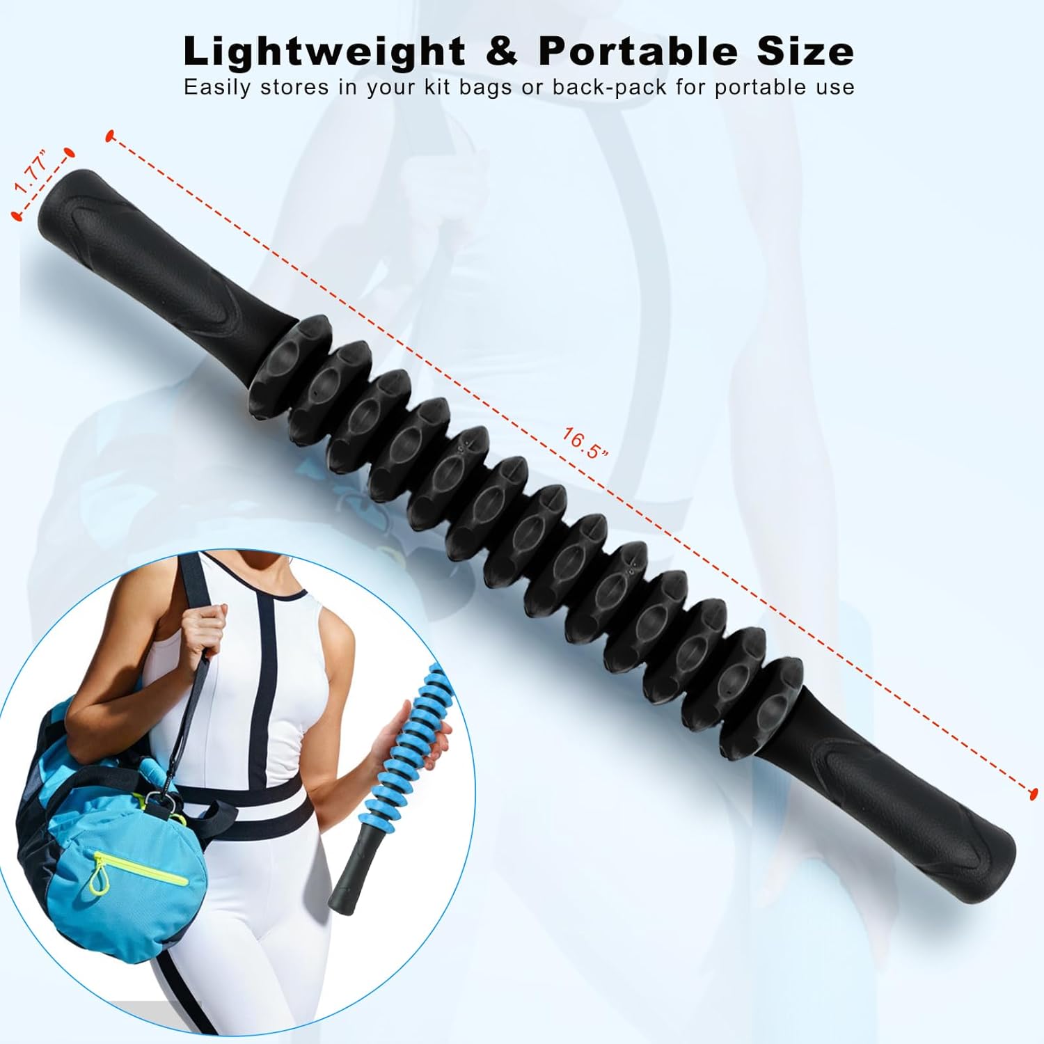 ZanLLW – Barra de rodillo muscular, barra de masaje de tejido profundo para atletas, terapia muscular para corredores, Lipo Stick para aliviar el