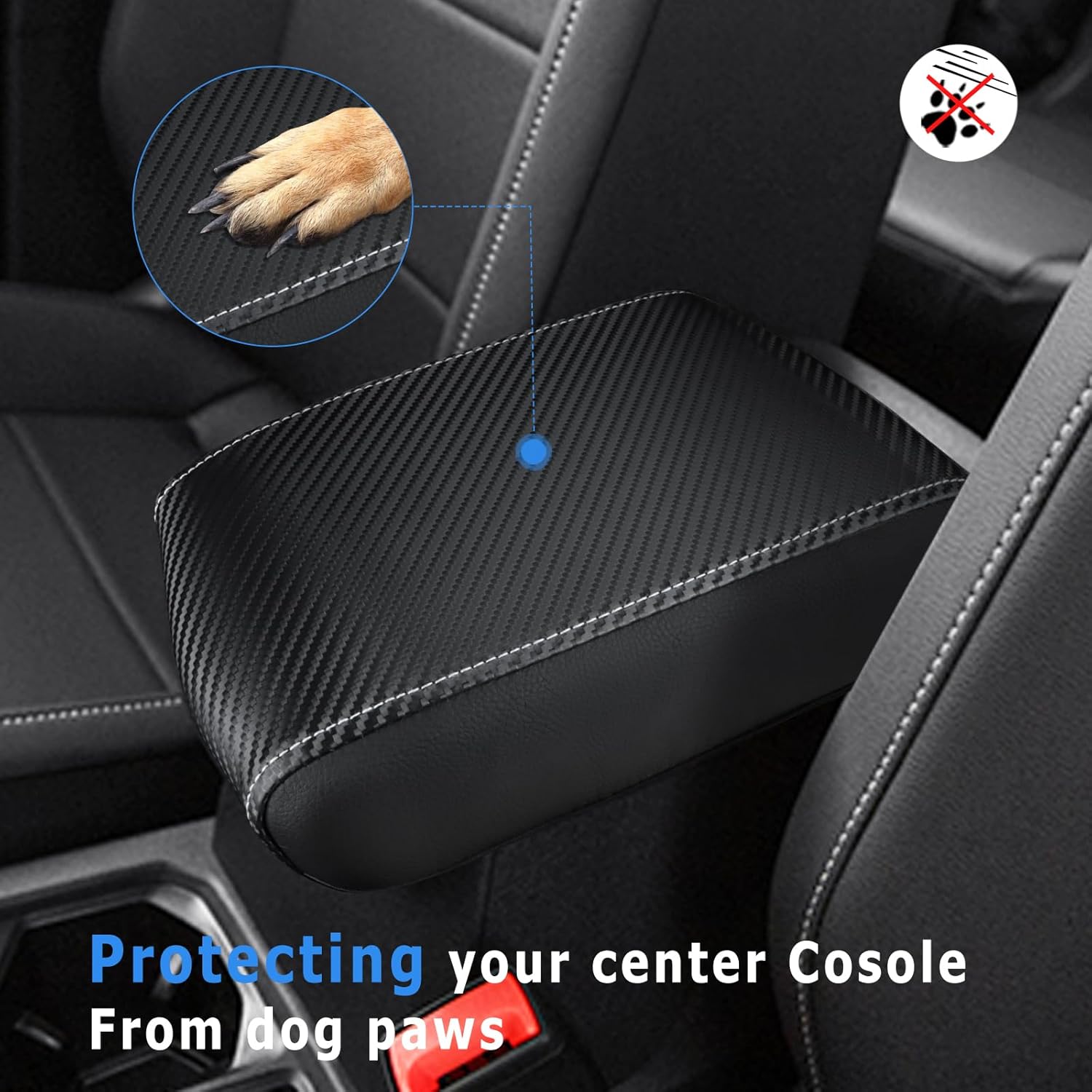 INTGET Funda de consola central para accesorios VW Volkswagen Tiguan 2019 2020 2021 2022 2023 2024 y Taos 2022-2023 2024 – Funda para reposabrazos
